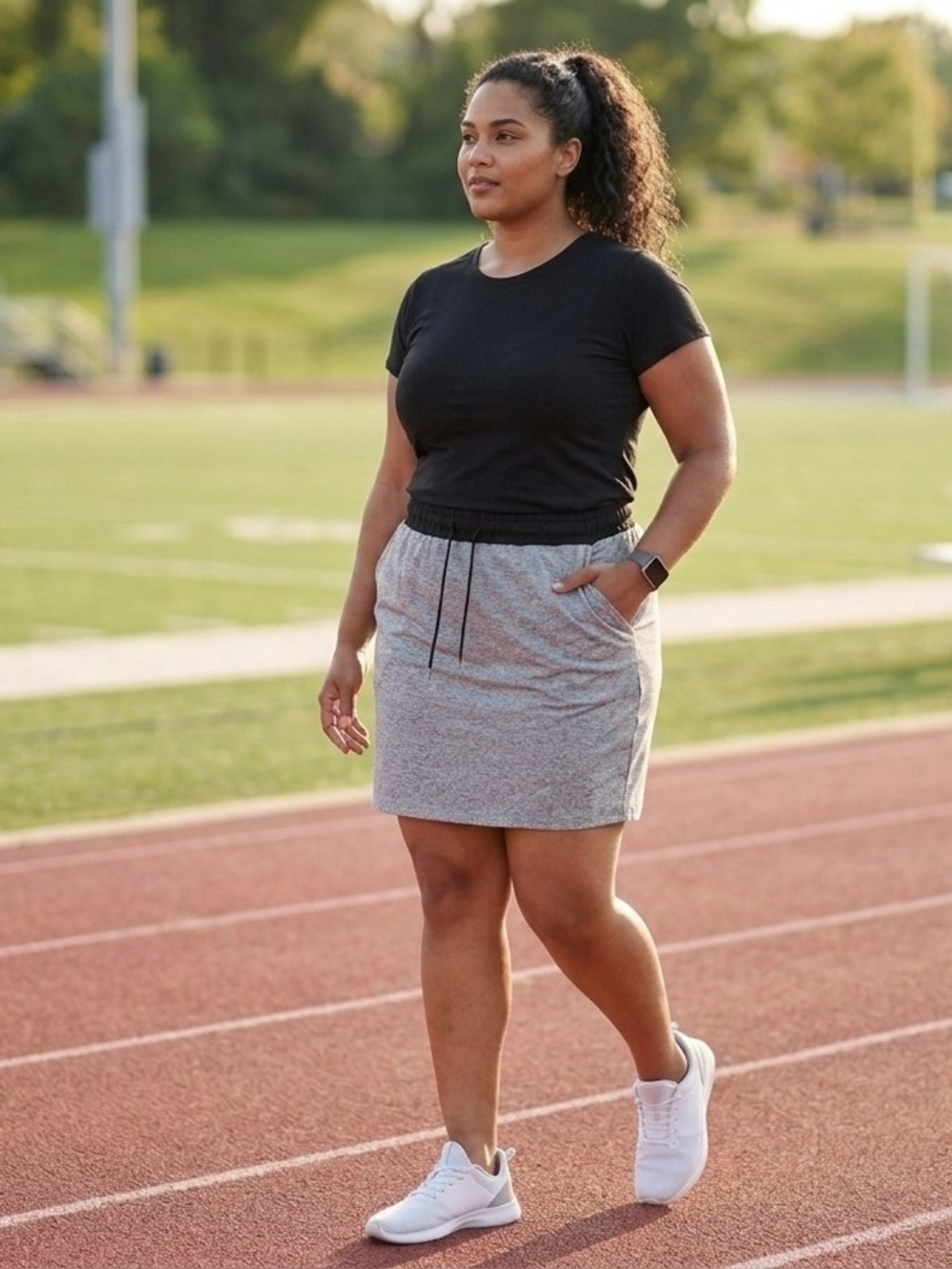 Joe Fresh Gray Drawstring Mini Skirt